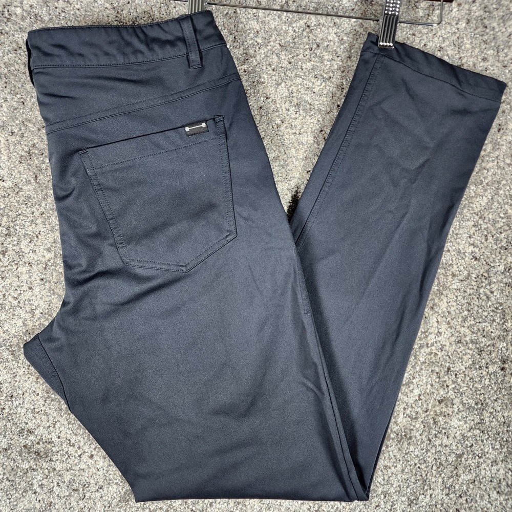 Barbell Apparel Chino Pants Mens 32 Charcoal Gray Athletic Fit Stretch Excellent
